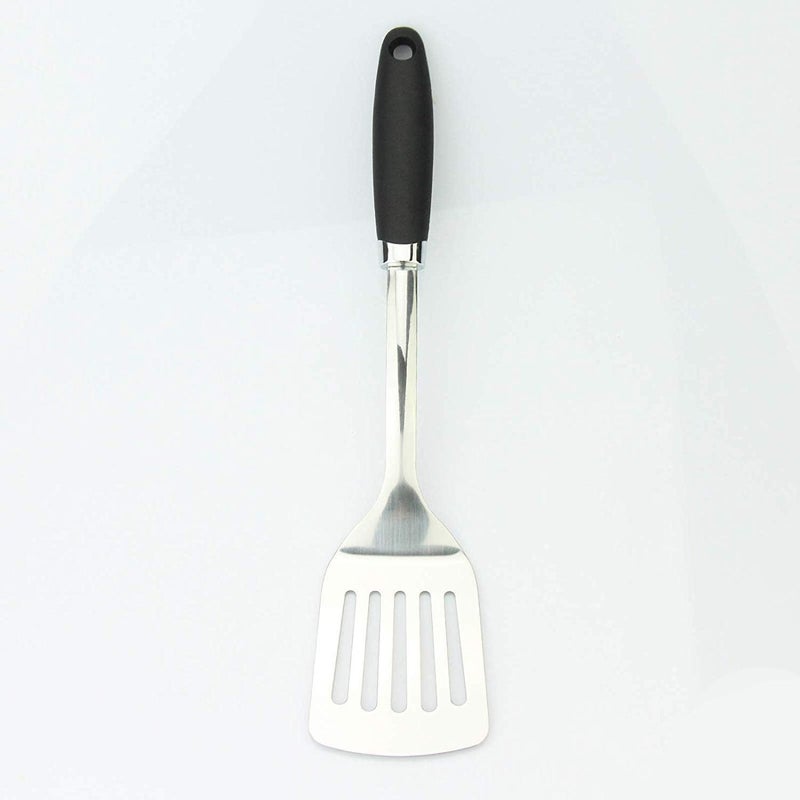 JXWING Brushed Slotted Stainless Steel Turner, Non-Slip Spatula with Ergonomic Handle - Image 4